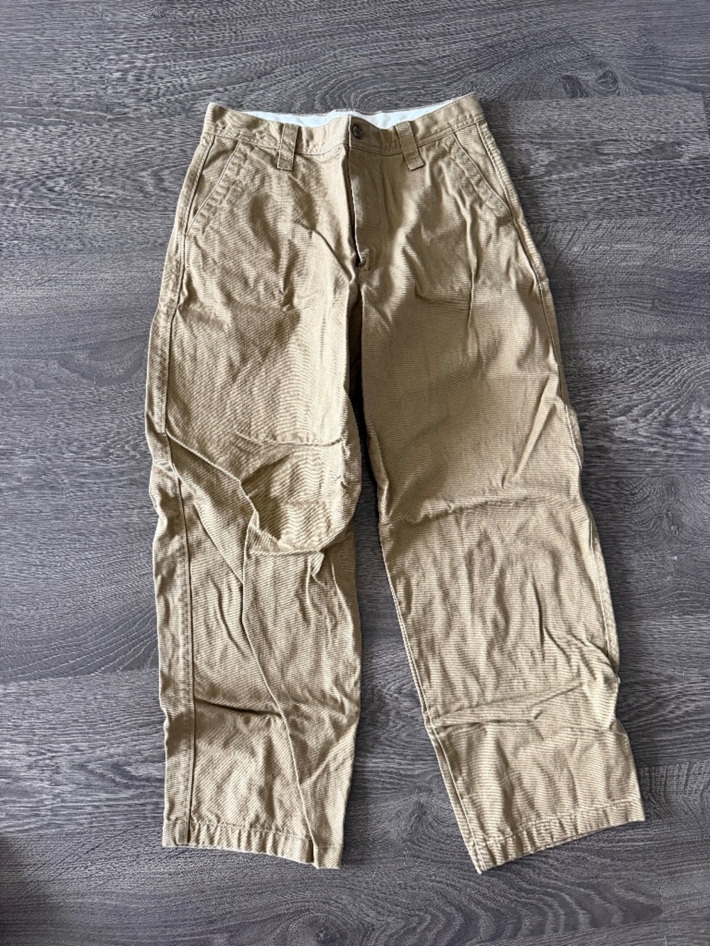 UNIQLO U Beige Wide Leg Chino Pants | 32” Waist